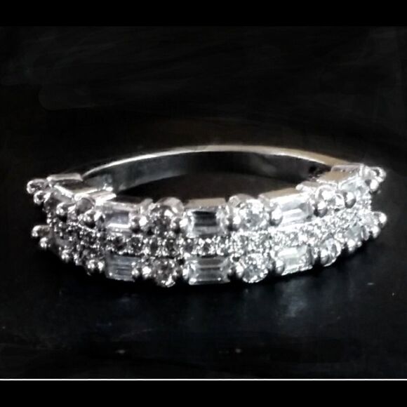 Beautiful Triple  Band CZ Diamond Ring - Picture 2 of 8